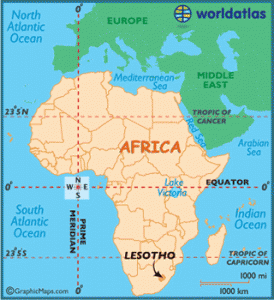 Lesotho in southern Africa.